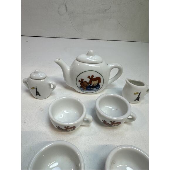 Schilling Child's Madeline Ceramic Tea Party Eiffel Tower lot Of 7 - Picture 3 of 7